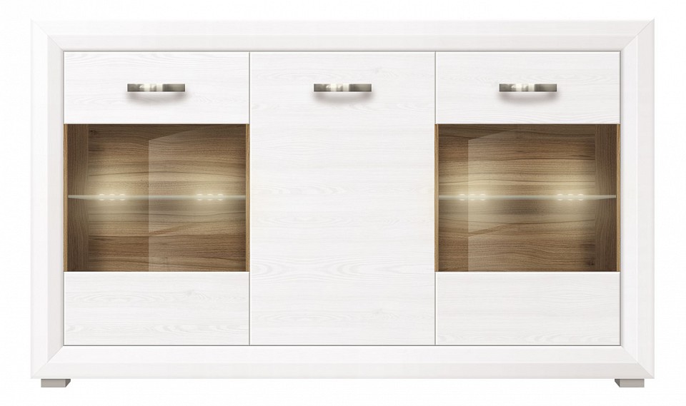 Тумба-витрина Мальта с подсветкой reg2w1d