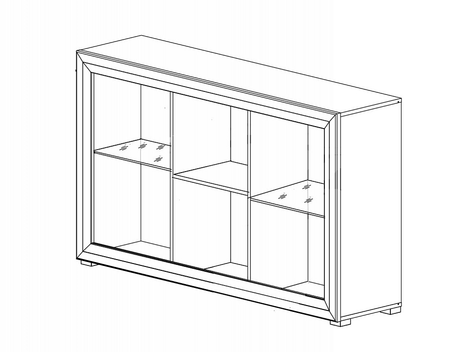 Тумба-витрина Мальта с подсветкой reg2w1d
