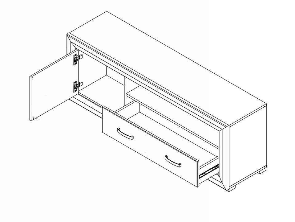 Тумба-витрина Мальта b136-rtv1d1s