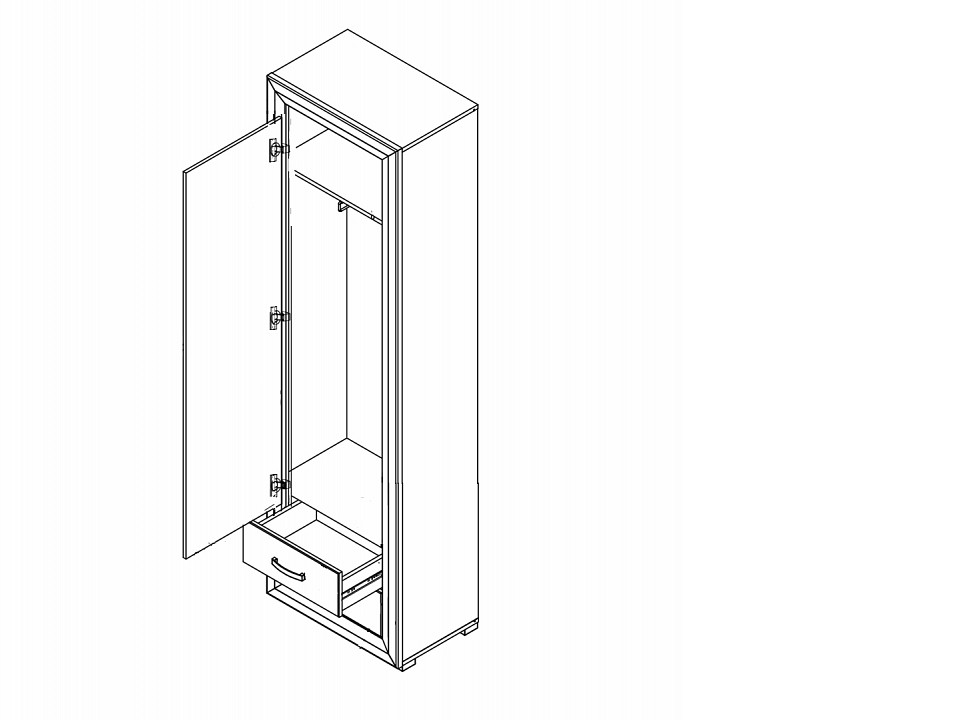 Шкаф для белья Мальта b136-szf1d2s