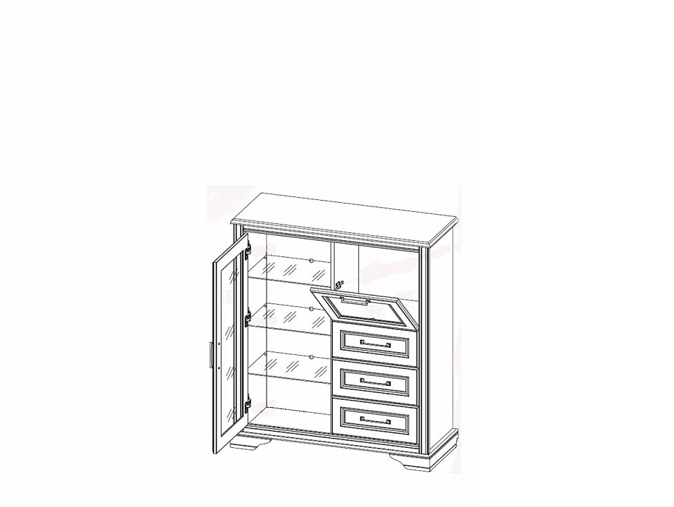 Тумба-витрина Стилиус b169-kom1w1b3s