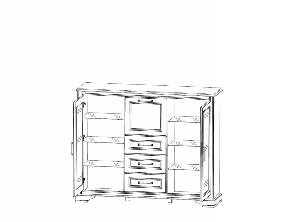 Тумба-витрина Стилиус b169-kom2w1b3s