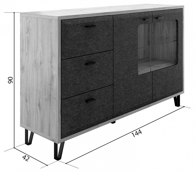 Тумба-витрина grace kom2w3s