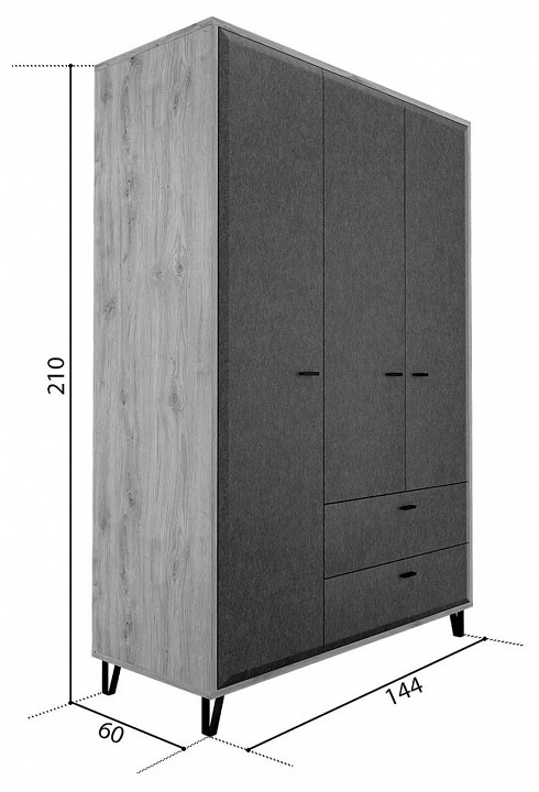 Шкаф платяной grace szf3d2s