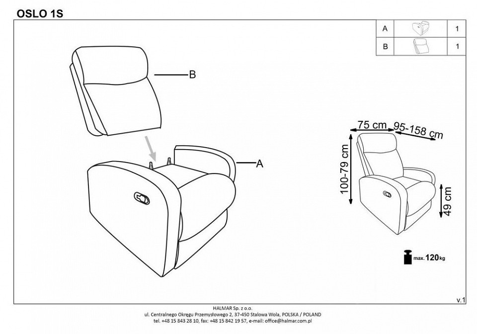 Кресло oslo 1s