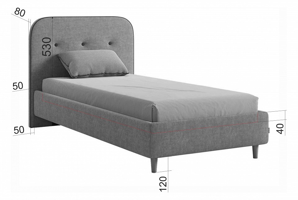 Кровать односпальная Лео 2000x900 мм