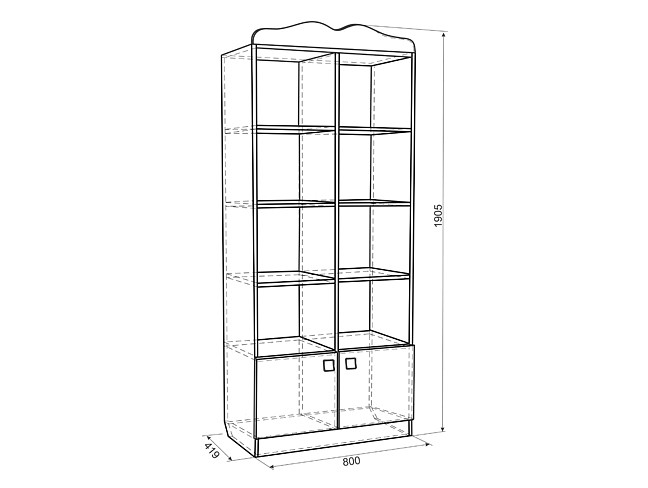 Стеллаж комбинированный Фэнтези mdf-03