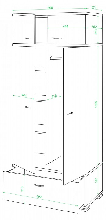 Шкаф платяной КС-20