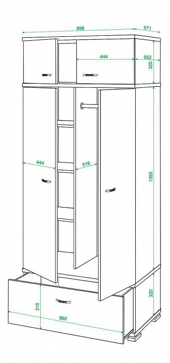 Шкаф платяной Домино КС-20