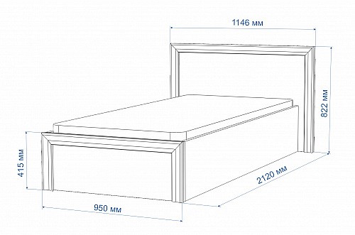 Кровать односпальная Нобиле Кр-90