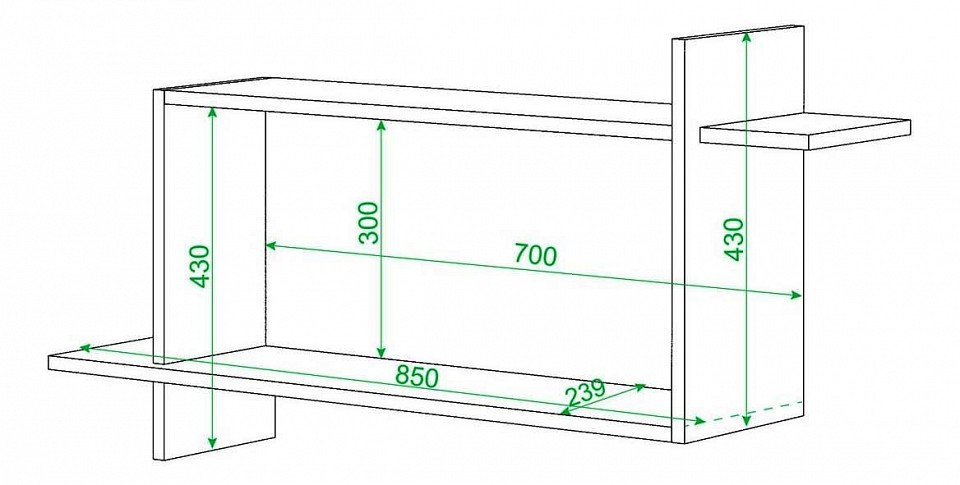 Полка книжная Домино ПК-16