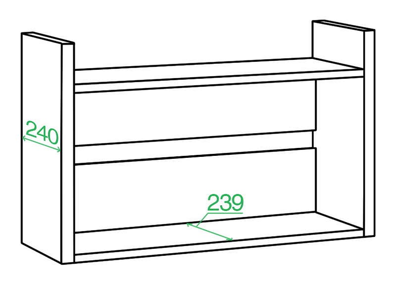 Полка книжная Домино Лайт ПКЛ-О