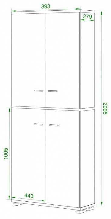 Шкаф-витрина Домино ПУ-30-3-ФС