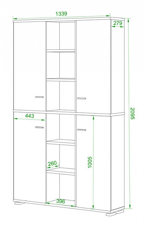 Шкаф книжный Домино нельсон ПУ-40-5