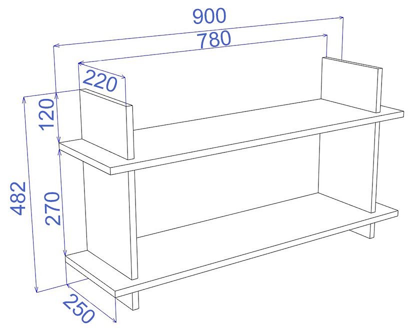 Полка навесная cross Пл2