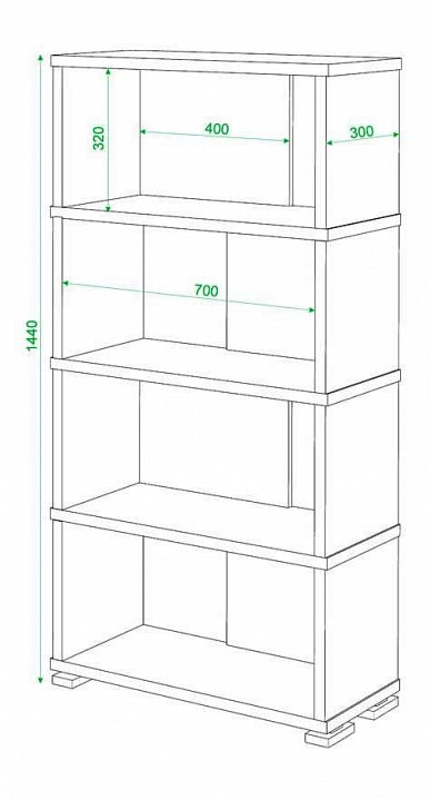 Стеллаж книжный Домино нельсон СБ-10_4