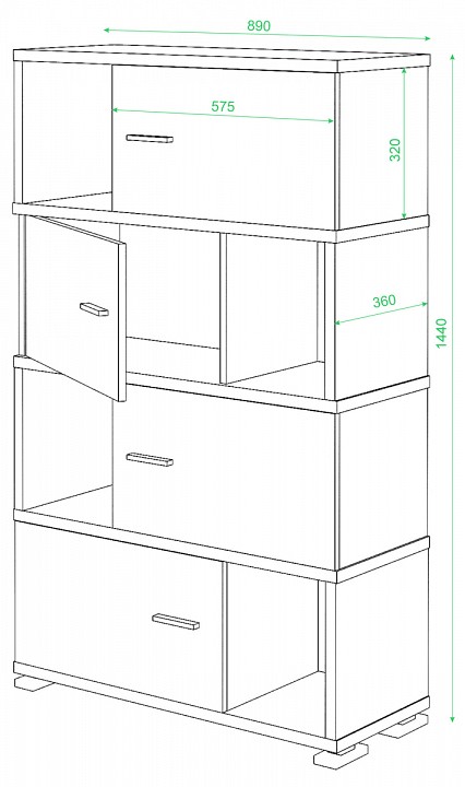 Тумба комбинированная СБ-30-4