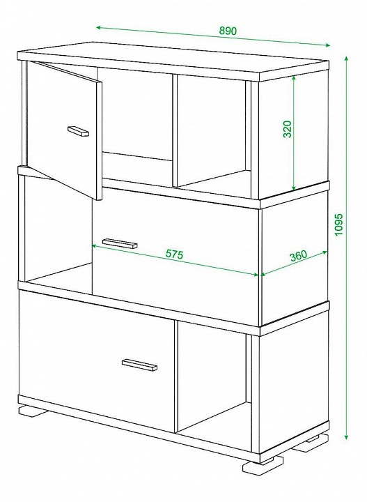 Тумба комбинированная Домино СБ-30-3