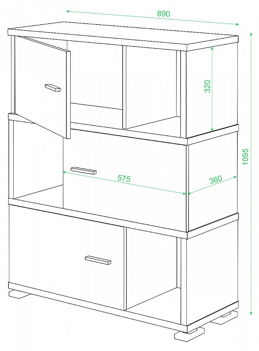 Тумба комбинированная Домино нельсон СБ-30-3