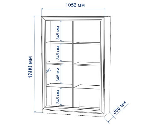 Шкаф-витрина Нобиле ШВтН ФСД-ФСД