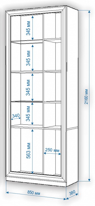 Шкаф-витрина Нобиле ШВтВ-ФСД-ФГК