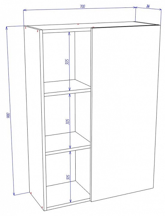 Тумба навесная cross ШкН1