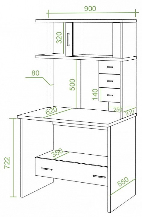 Стол компьютерный Домино СК-10М