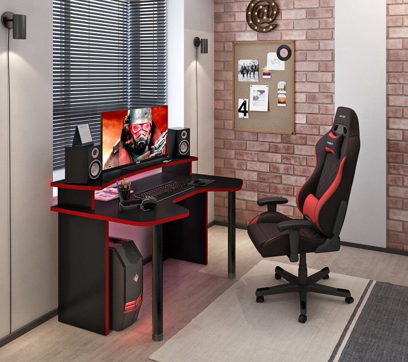 Стол компьютерный Домино lite СКЛ-Игр120-НКИЛ120