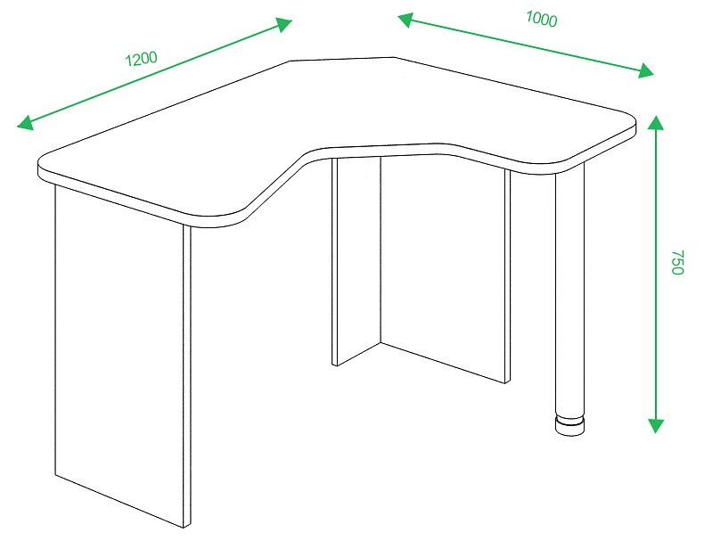 Стол компьютерный Домино lite СКЛ-ИгрУгл120