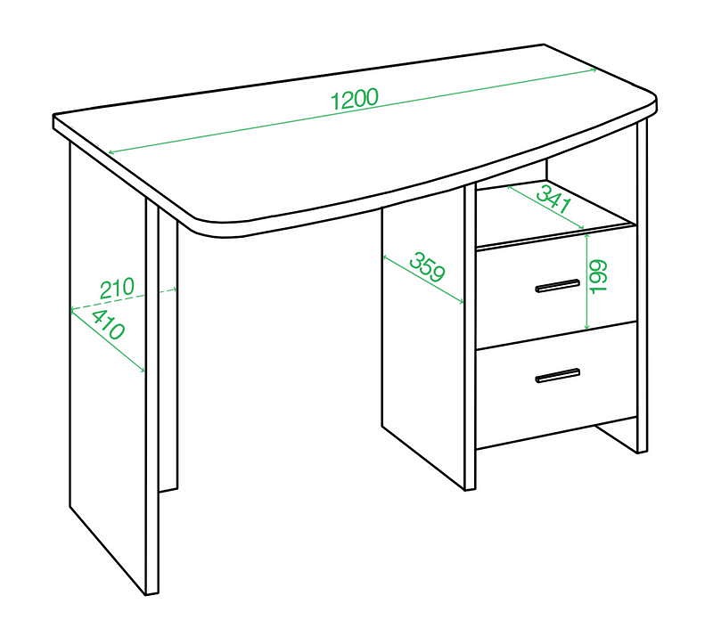 Стол письменный Домино Лайт СКЛ-Угл 120