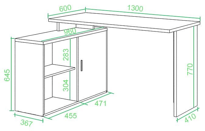 Стол письменный Домино lite СКЛ-ПРЯМ130-ТБЛ-2