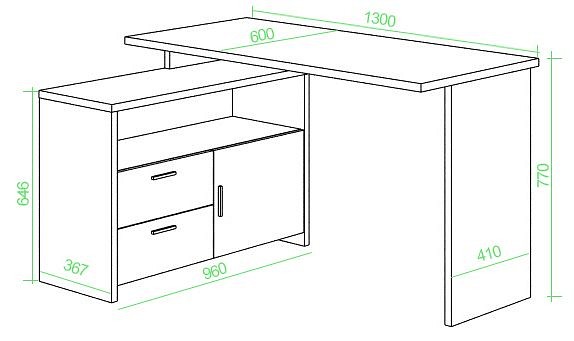 Стол письменный Домино lite СКЛ-ПРЯМ130-ТБЛ