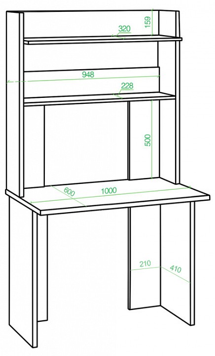 Стол компьютерный Домино lite СКЛ-Прям100(без тумбы)-НКЛХ-100
