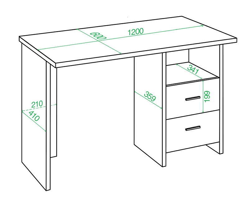 Стол письменный Домино lite СКЛ-Прям120Р