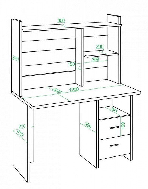 Стол компьютерный Домино Лайт СКЛ-Прям120-НКЛ-120