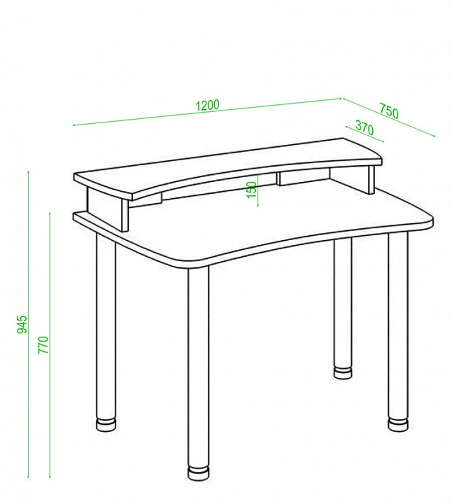 Стол компьютерный Домино Лайт СКЛ-Софт120МО-НКИЛ120