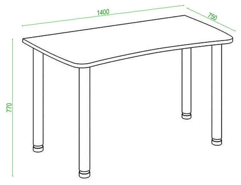 Стол офисный Домино lite СКЛ-Софт140МО