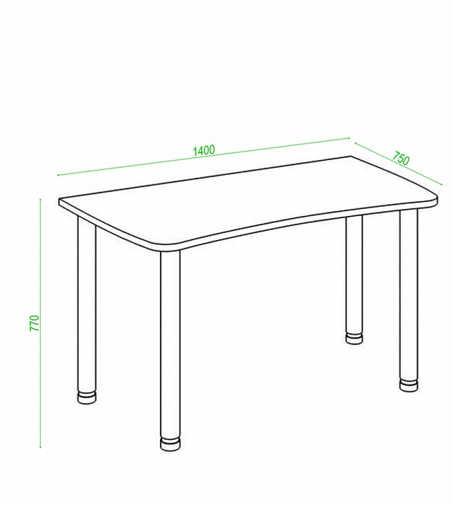 Стол офисный Домино Лайт СКЛ-Софт140МО