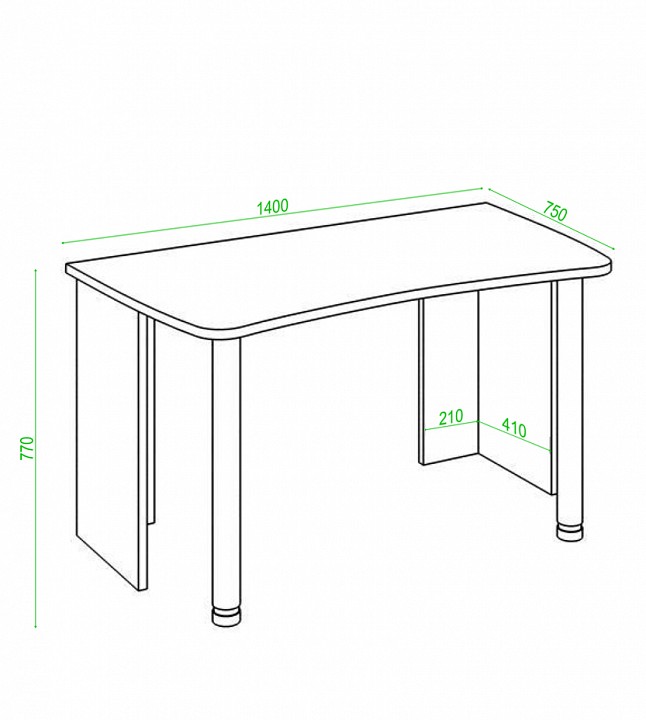 Стол офисный Домино Лайт СКЛ-Софт140