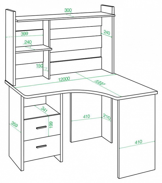 Стол компьютерный Домино lite СКЛ-Угл120-НКЛХ-120
