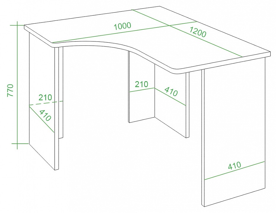 Стол письменный Домино lite СКЛ-Угл120