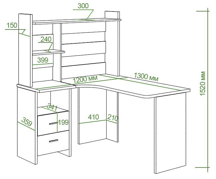 Стол компьютерный Домино lite СКЛ-Угл130-НКЛ-120
