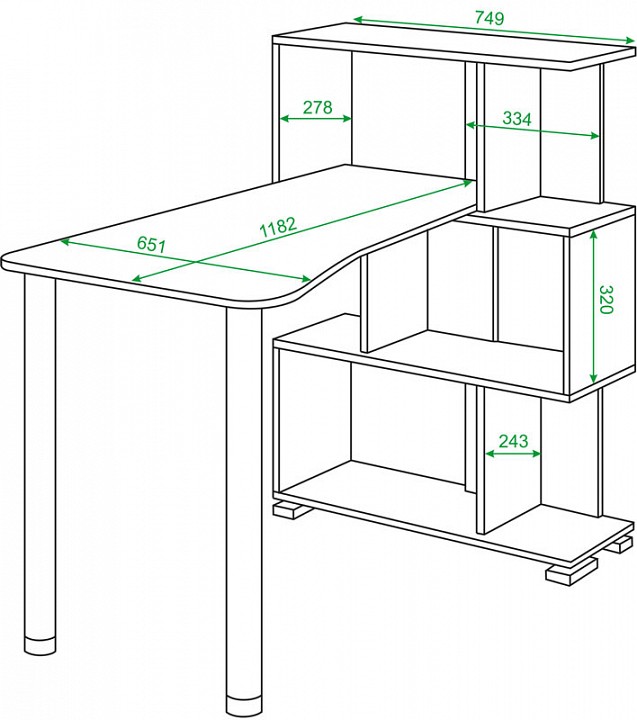 Стол компьютерный Домино СЛ-5-3СТ-2