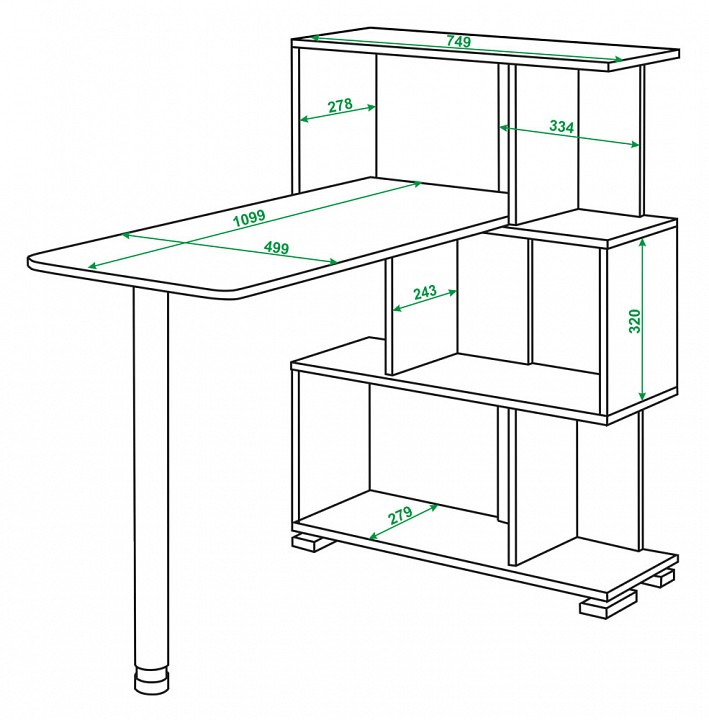 Стол компьютерный Домино нельсон СЛ-5-3СТ