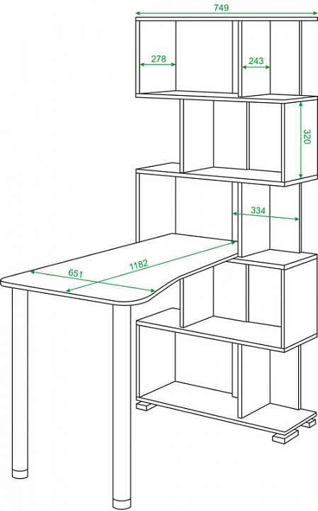 Стол компьютерный Домино СЛ-5СТ-2