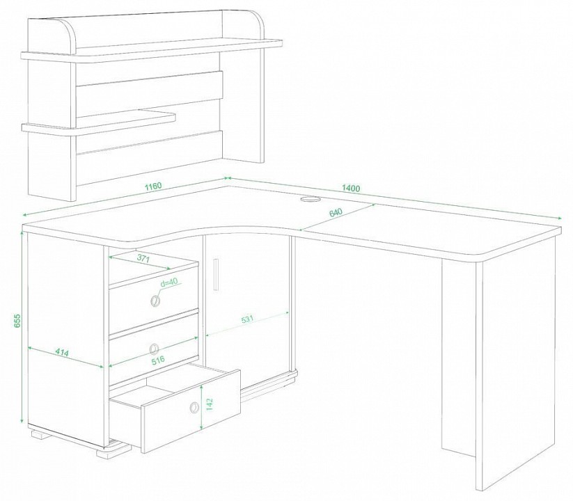 Стол компьютерный Домино СР-145