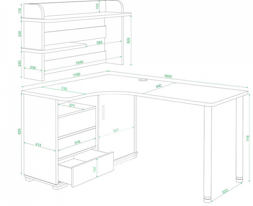 Стол компьютерный Домино нельсон СР-145М