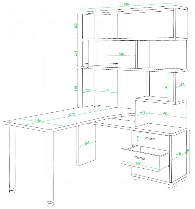 Стол компьютерный СР-420-130