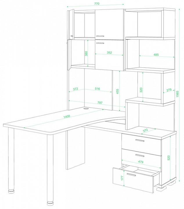 Стол компьютерный Домино нельсон СР-500М-140