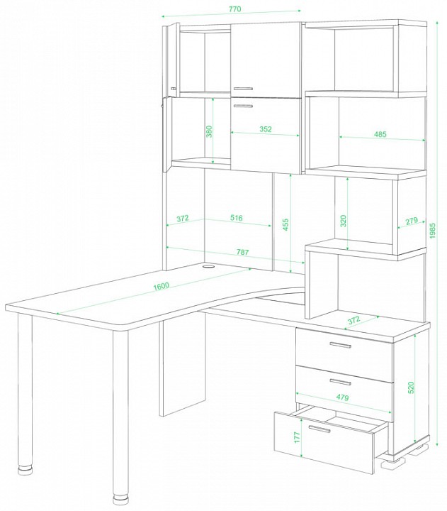 Стол компьютерный Домино СР-500М-160